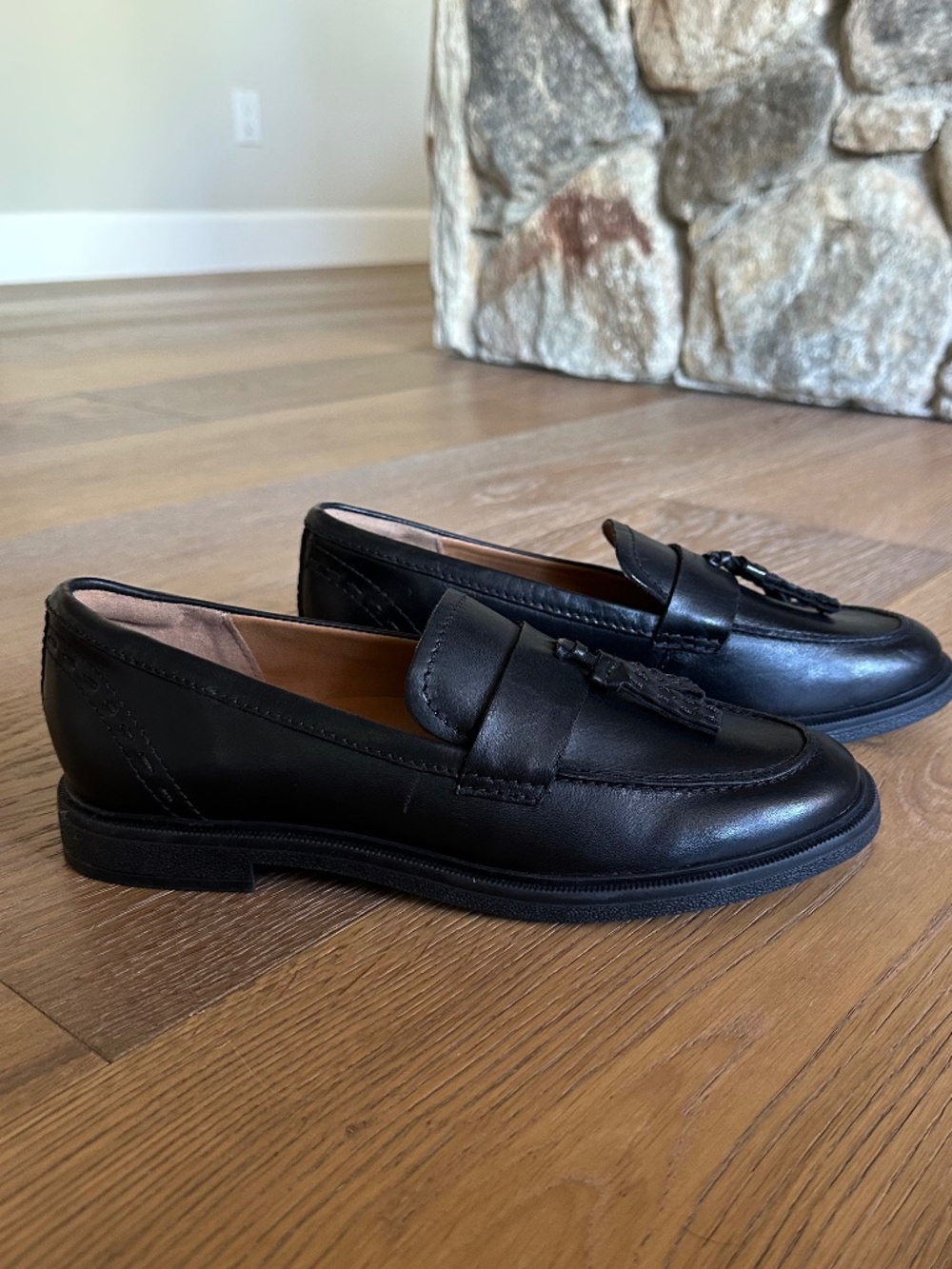 Earth Deeana Black Leather Tassel Loafers Size 9 - Picture 6 of 14